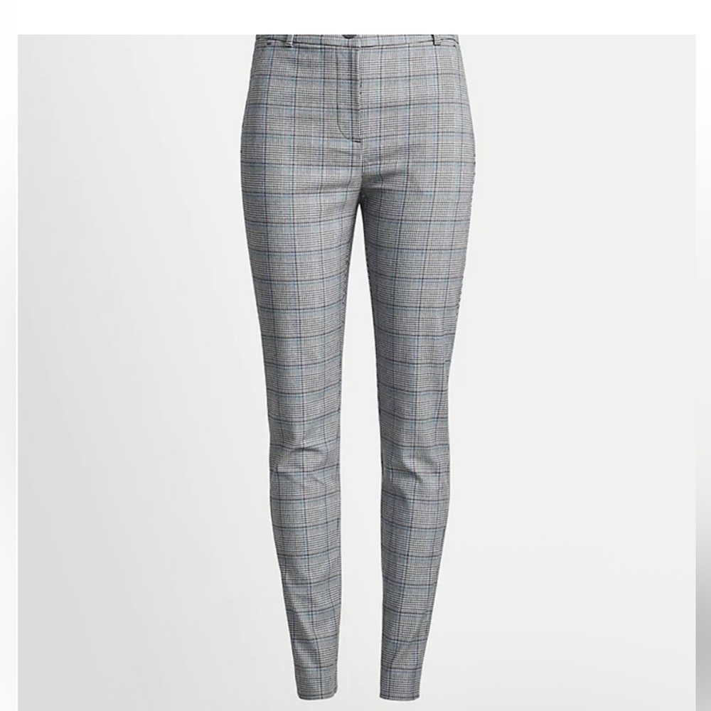 LOFT Black and White Checkered Pants